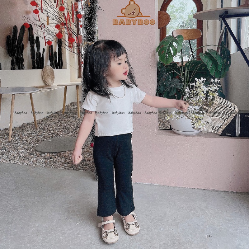 Quần Legging Bé Gái Ống Loe Vải Zip Cao Cấp, Co Dãn Tốt, Dễ Phối Đồ - BabyBoo