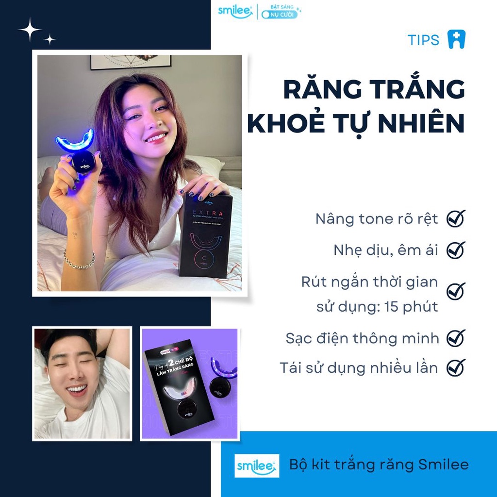 Dây Cáp Sạc Máy Tẩy Trắng Răng tại nhà Smilee Extra, Bộ Sạc cảm ứng từ Smilee Extra-Chính hãng, BH 1 năm