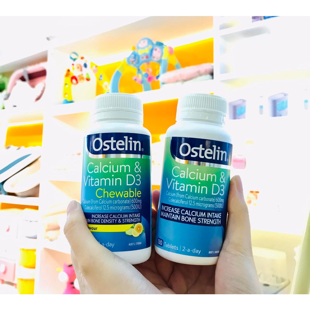 Viên Ostelin bổ sung Canxi Calcium và Vitamin D3 dành cho trẻ trên 12 tuổi và mẹ bầu hủ 130 viên