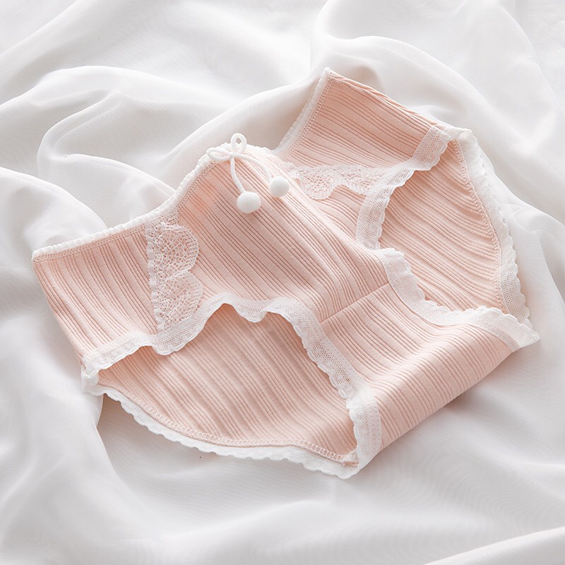 [HS06 Hàng mới] Quần lót nữ cao cấp, quần lót cho bé gái size đại cotton ren hồng điệu đà 35-60kg Maruka Fashion