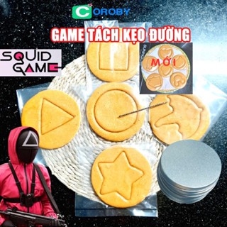 Kẹo Squid Game - Trò tách kẹo - Kẹo đường Dalgona kích thước chuẩn film Trò chơi con mực siêu hấp dẫn