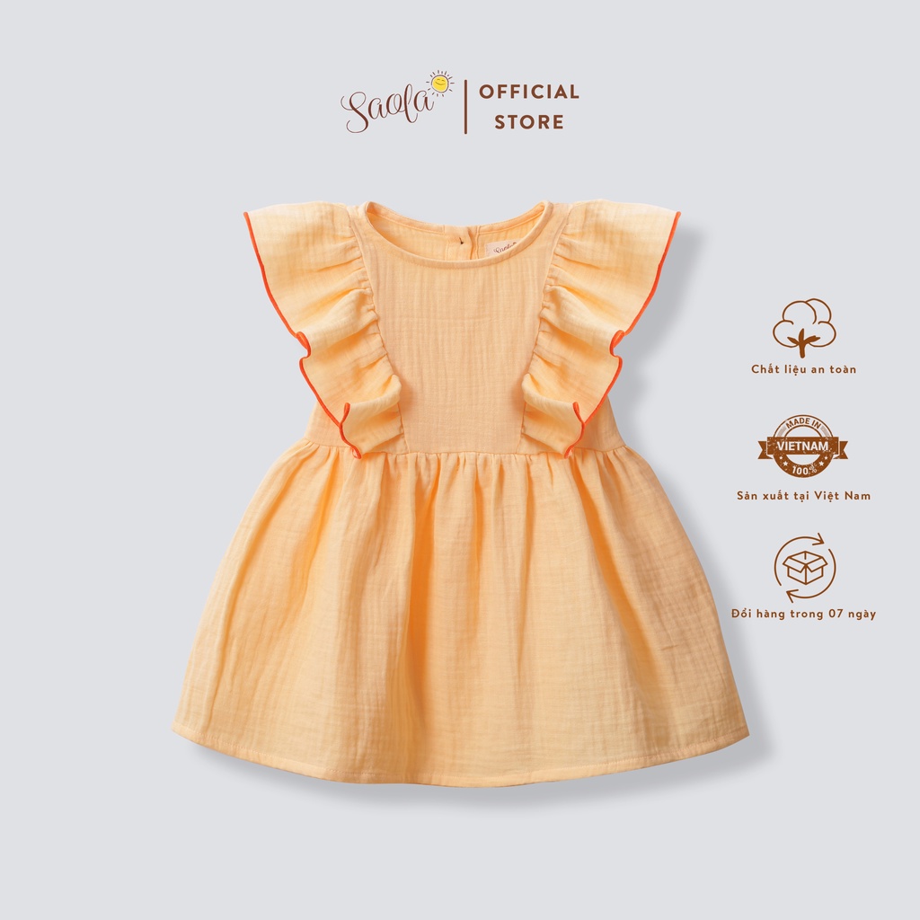 Đầm Váy Cho Bé Gái Chất Muslin Hoa Nhí Xinh Xắn Mềm Mát - ANTONELLA DRESS - DRM037, DRM038, DRM039 - SAOLA KIDS CLOTHING