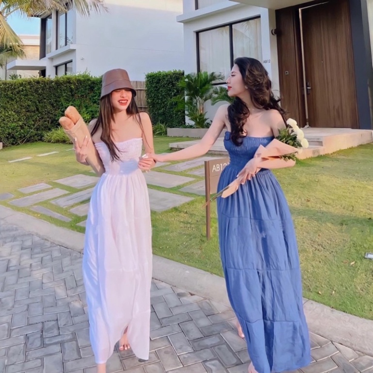 Đầm Maxi Dáng Dài Bo Chun Siêu Hot 2023 (Kèm Ảnh Thật) ( hoả tốc)
