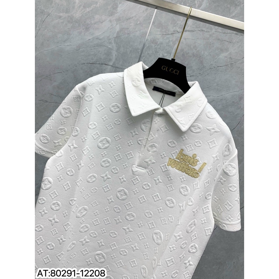 Áo Polo nam LV thêu họa tiết thun basic cộc tay phong cách trẻ trung chuẩn form nhiều màu