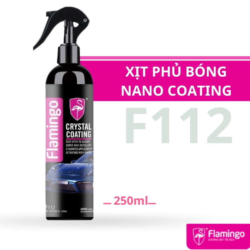 Chai Xịt Phủ Bóng Nano Coating Hiệu Ứng Lá Sen Flamingo F112 250ml - Hãng Phân Phối Chính Thức