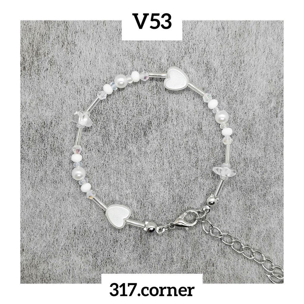 Vòng tay hạt cườm phối đá vụn - V53 - 317.corner