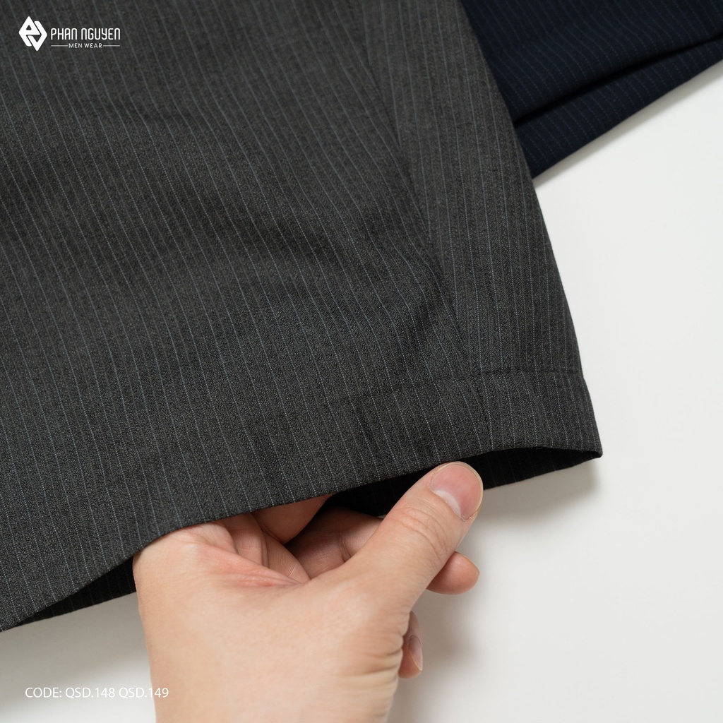 Quần sooc nam sọc tăm cao cấp Phan Nguyễn mềm mát, hạn chế nhăn nhàu, phong cách thời thượng, nam tính QSD.148.149