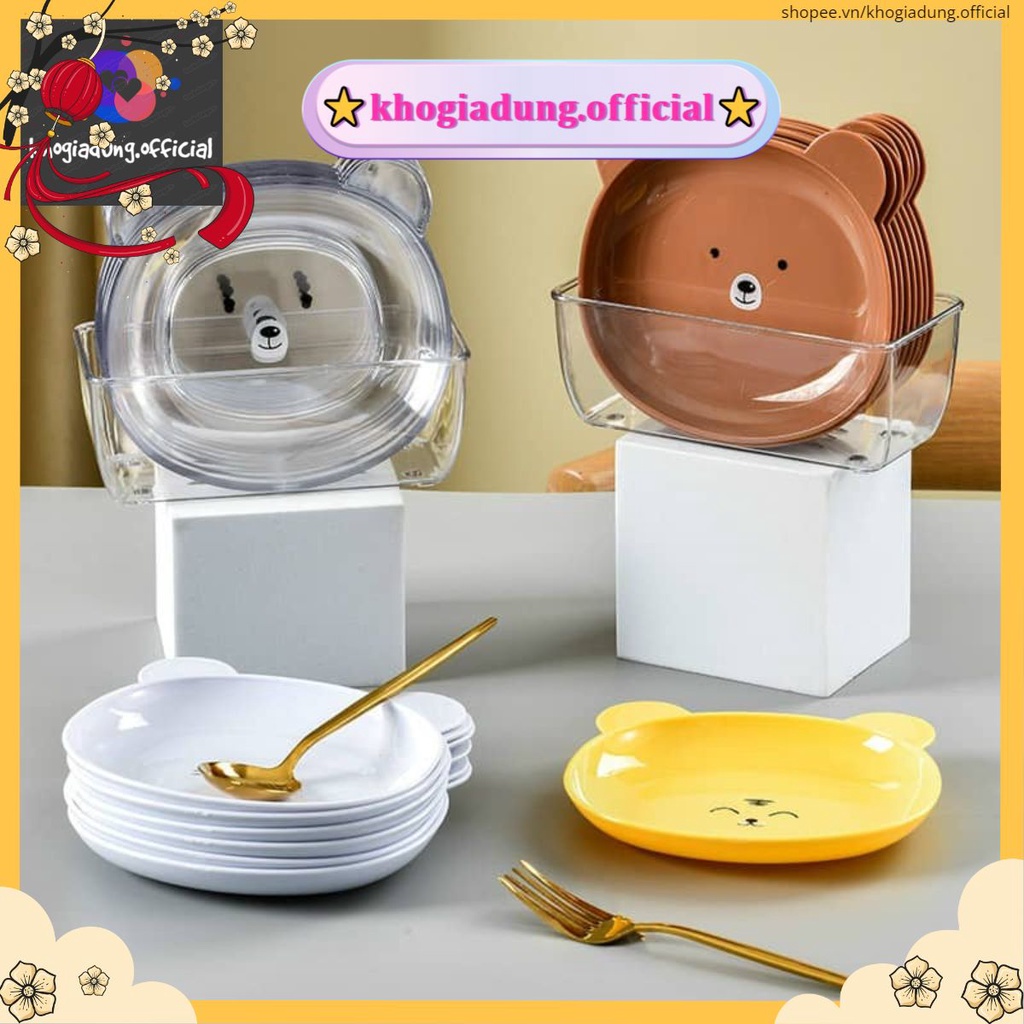 Sét 8 đĩa gấu kèm khay đựng, đĩa hình gấu cao cấp ngộ ngĩnh bài trí thức ăn cho bé và cả gia đình ⭐𝐤𝐡𝐨𝐠𝐢𝐚𝐝𝐮𝐧𝐠.𝐨𝐟𝐟𝐢𝐜𝐢𝐚𝐥⭐
