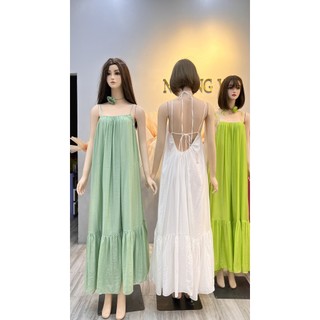Đầm maxi suông hở lưng