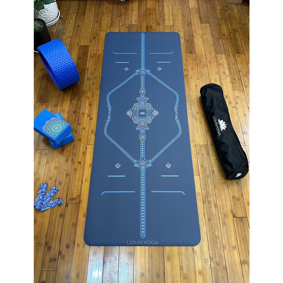 Thảm tập yoga cao su cao cấp Louis Yoga bản Diamond F23 chống trơn trượt, thấm hút mồ hôi, có kèm túi đựng thảm cao cấp