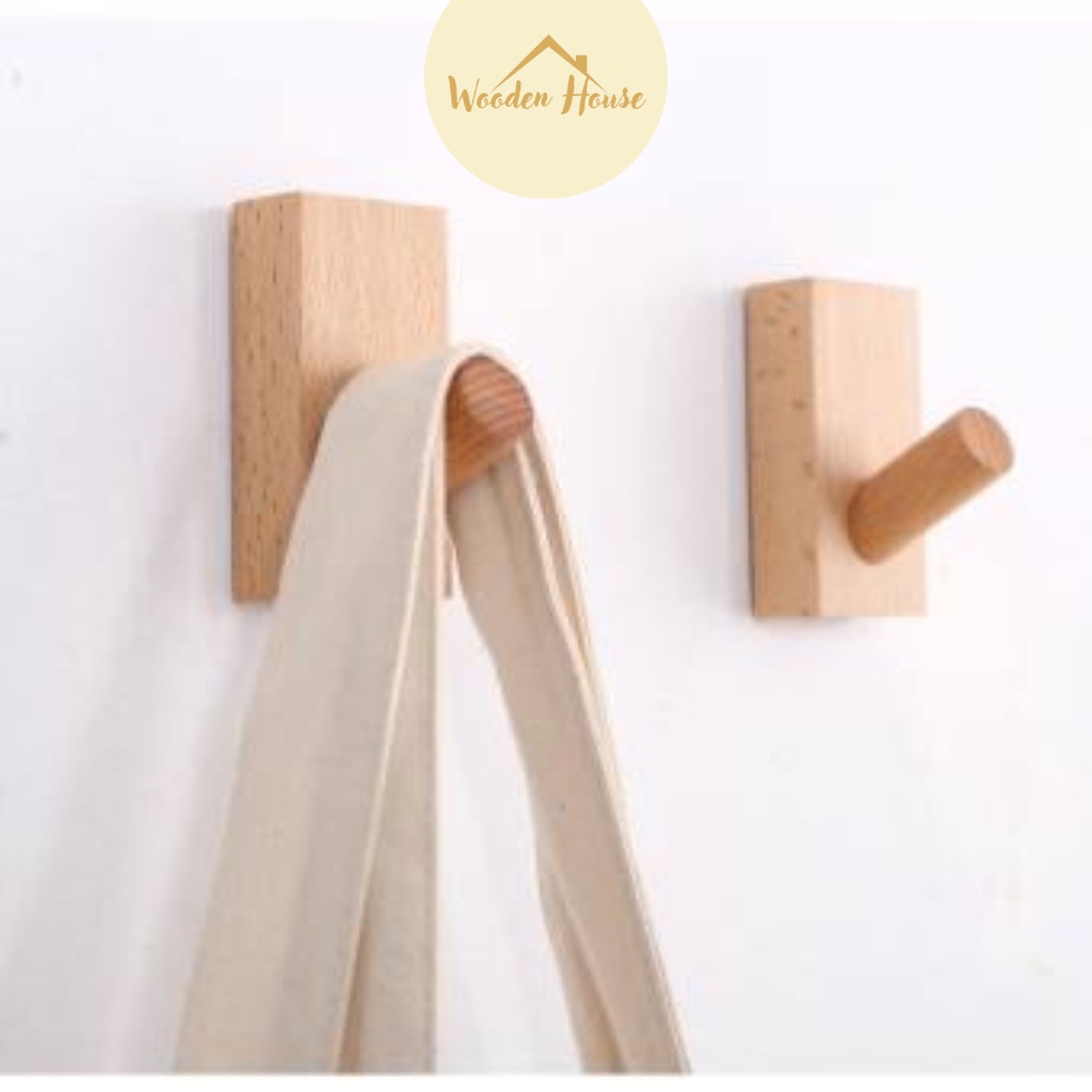 Móc Gỗ Treo Đồ Gắn Tường WOODEN HOUSE
