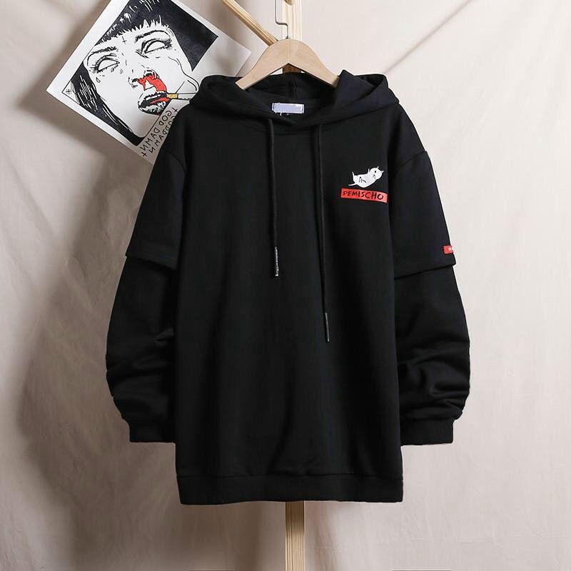 ÁO KHOÁC HOODIE MÈO SC CỰC CHẤT SWEATER UNISEX NAM NỮ KHÔNG XÙ LÔNG TRẺ TRUNG NĂNG ĐỘNG BLACKWHITE1