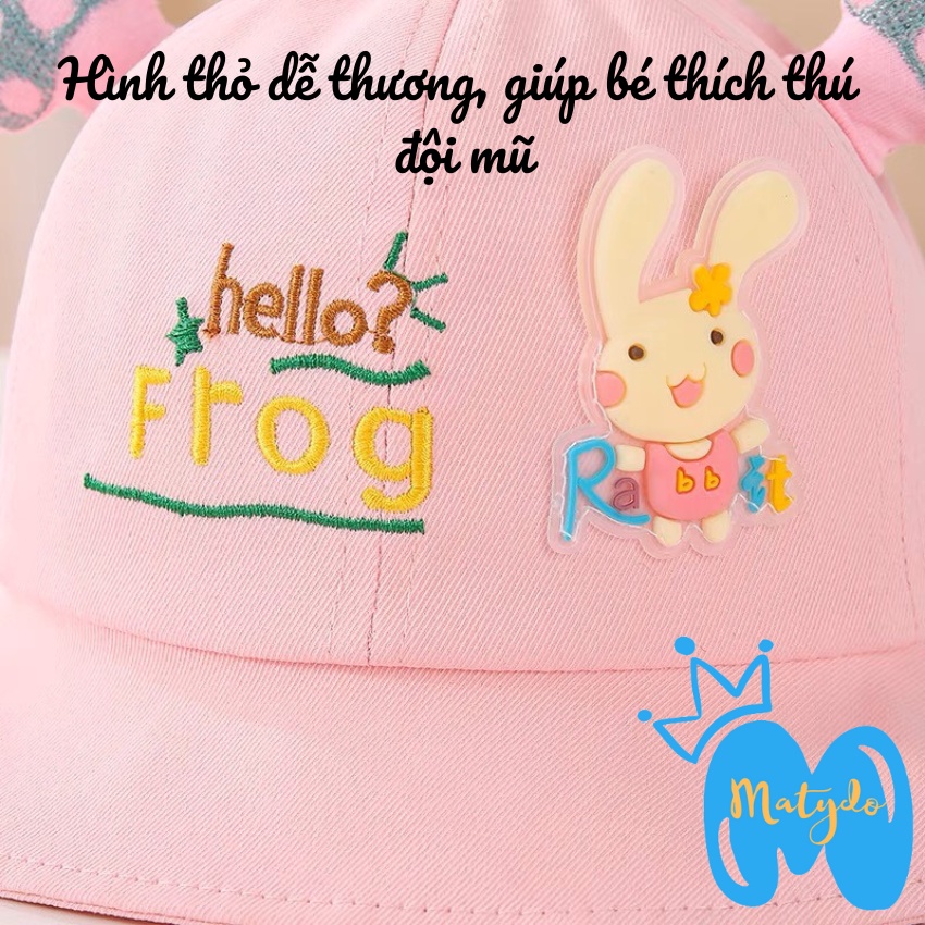 Mũ cho bé trai bé gái rộng vành nón trẻ em mùa hè đông hình thỏ nấm đáng yêu phụ kiện trẻ em 1-2.5 tuổi