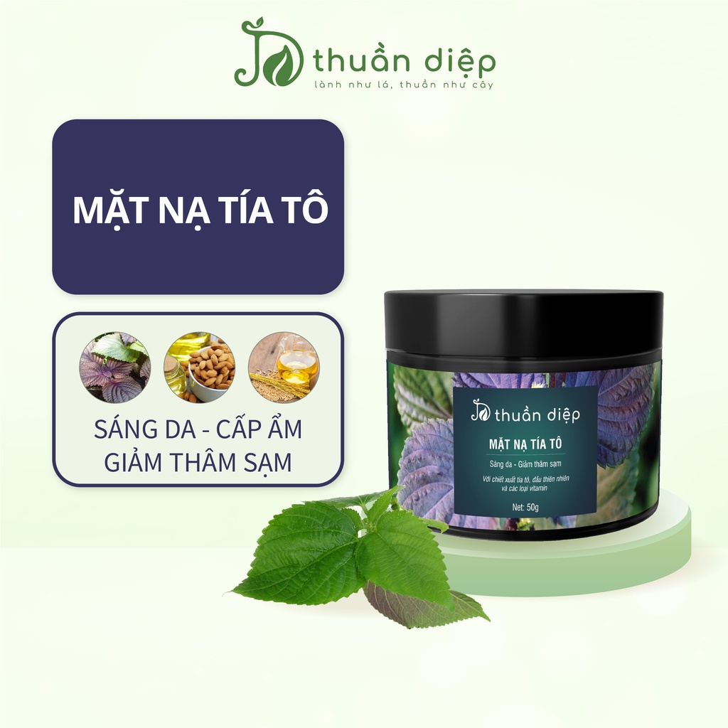 Mặt nạ tía tô mask thiên nhiên giúp sáng da trắng da dịu da cấp ẩm Thuần Diệp
