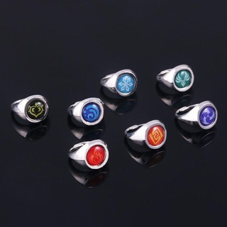 Nhẫn Cosplay Anime Genshin Impact 7 nguyên tố thời trang dành cho cả nam và nữ