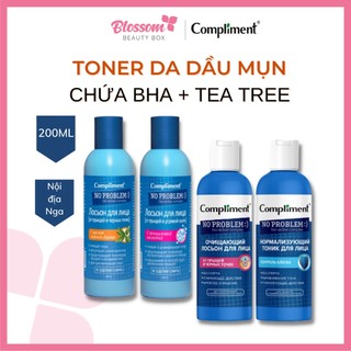 Toner da dầu mụn NO PROBLEM compliment chứa BHA Salicylic Acid, Tea tree