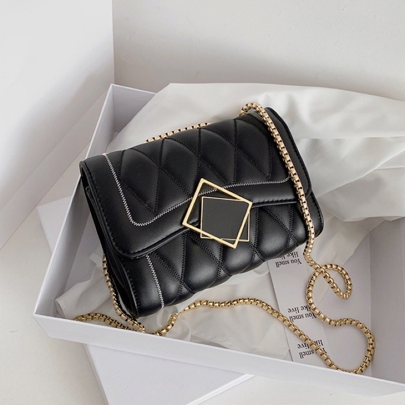 Túi xách nữ đeo chéo đeo vai kẹp nách khoá gương phong cách hàn quốc