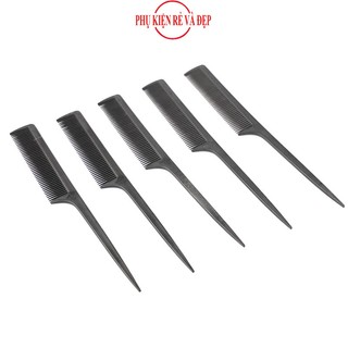 Combo 5 lược chia tóc đuôi nhựa (Đen)