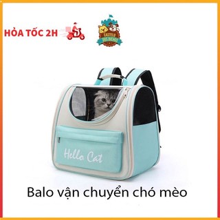 Balo vận chuyển chó mèo Hello Cat - Balo vận chuyển thú cưng cao cấp size lớn