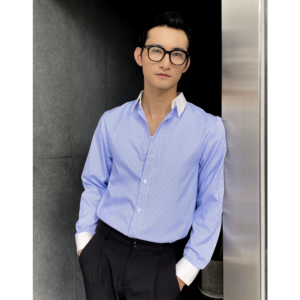 Áo sơ mi nam MANDY Fullbox dài tay kẻ sọc chuẩn form - vải co giãn nhẹ chống nhăn | BigBuy360 - bigbuy360.vn