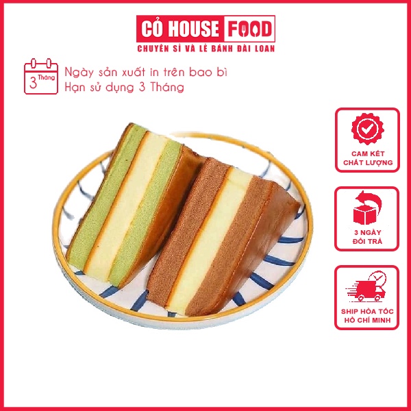 Bánh gato Tam Giác 3 màu nhiều lớp Date mới thùng 2Kg
