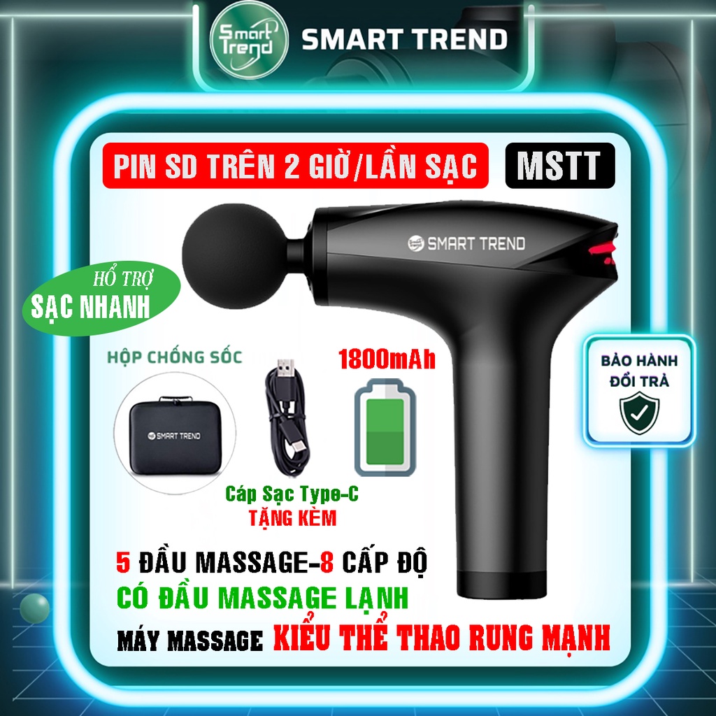 Máy massage cầm tay Smart Trend MSTT | Máy mát xa có đầu massage LẠNH | Pin Sạc "Đảm Bảo" sử dụng trên 2 giờ/lần sạc