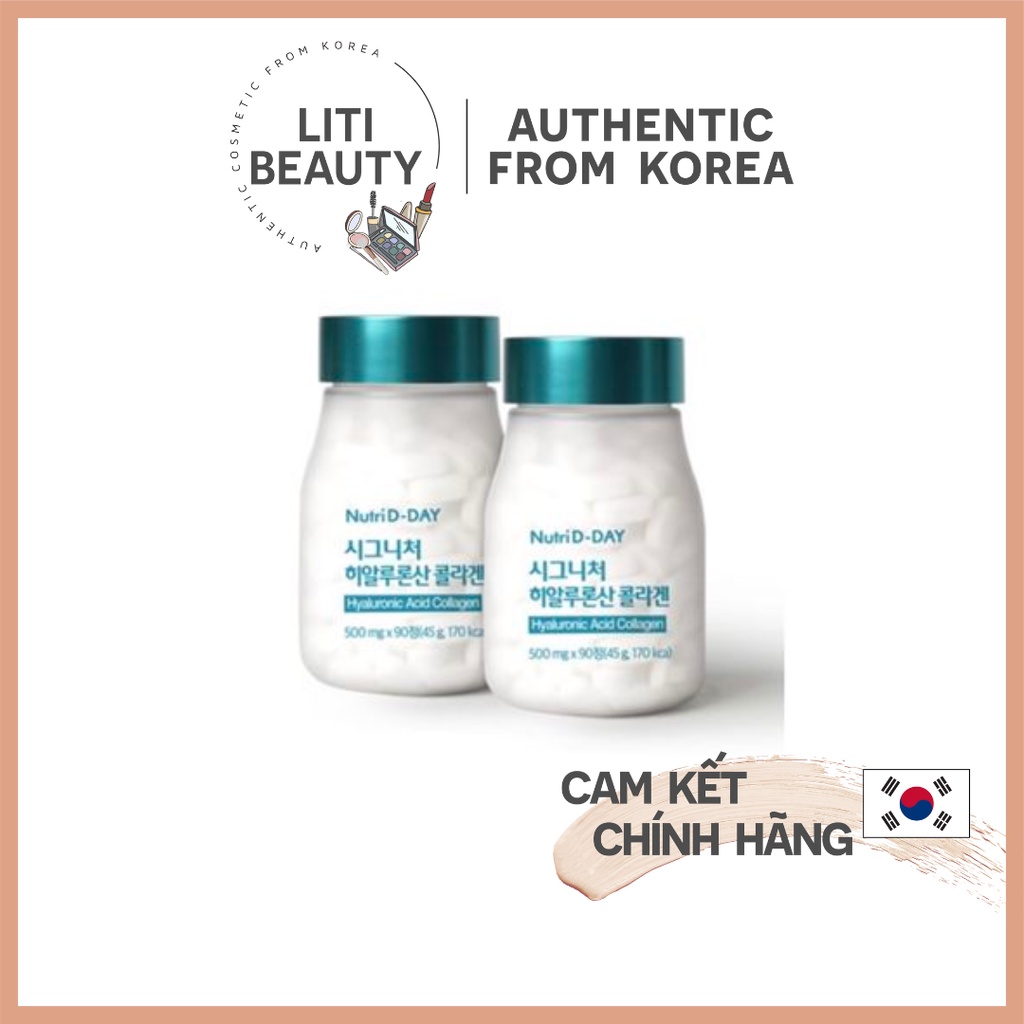 Viên Uống Cấp Nước Nutri D - DAY Signature Hyaluronic Acid Collagen Từ Hàn Quốc combo 2 lọ