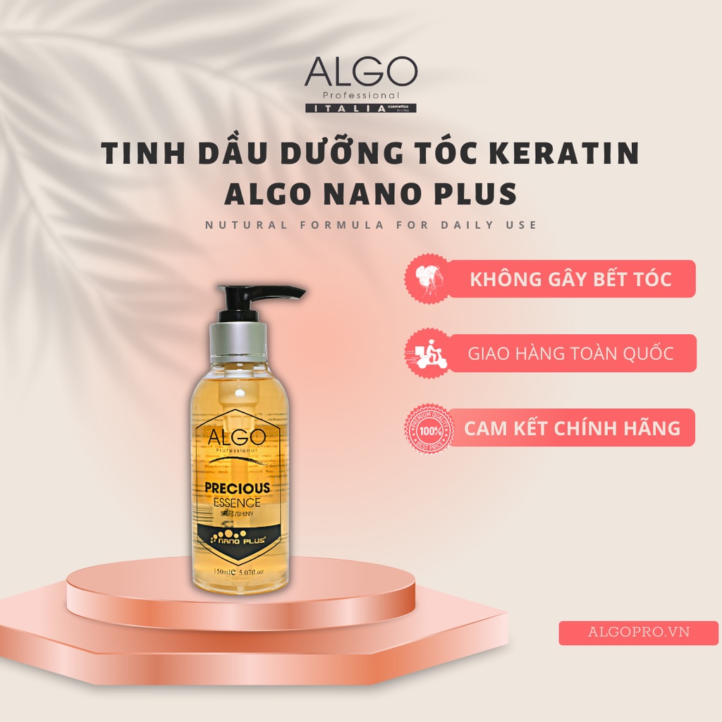 Tinh dầu dưỡng tóc keratin phục hồi tóc Algo giúp giảm khô xơ, gãy rụng, duỡng tóc thơm lâu, không gây bết tóc 150ml