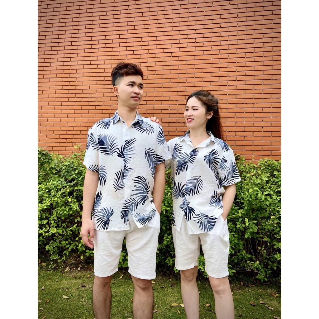 Sơ mi Họa Tiết Đi Biển, Sơ Mi Hawaii Vải Tơ Đũi Cao Cấp