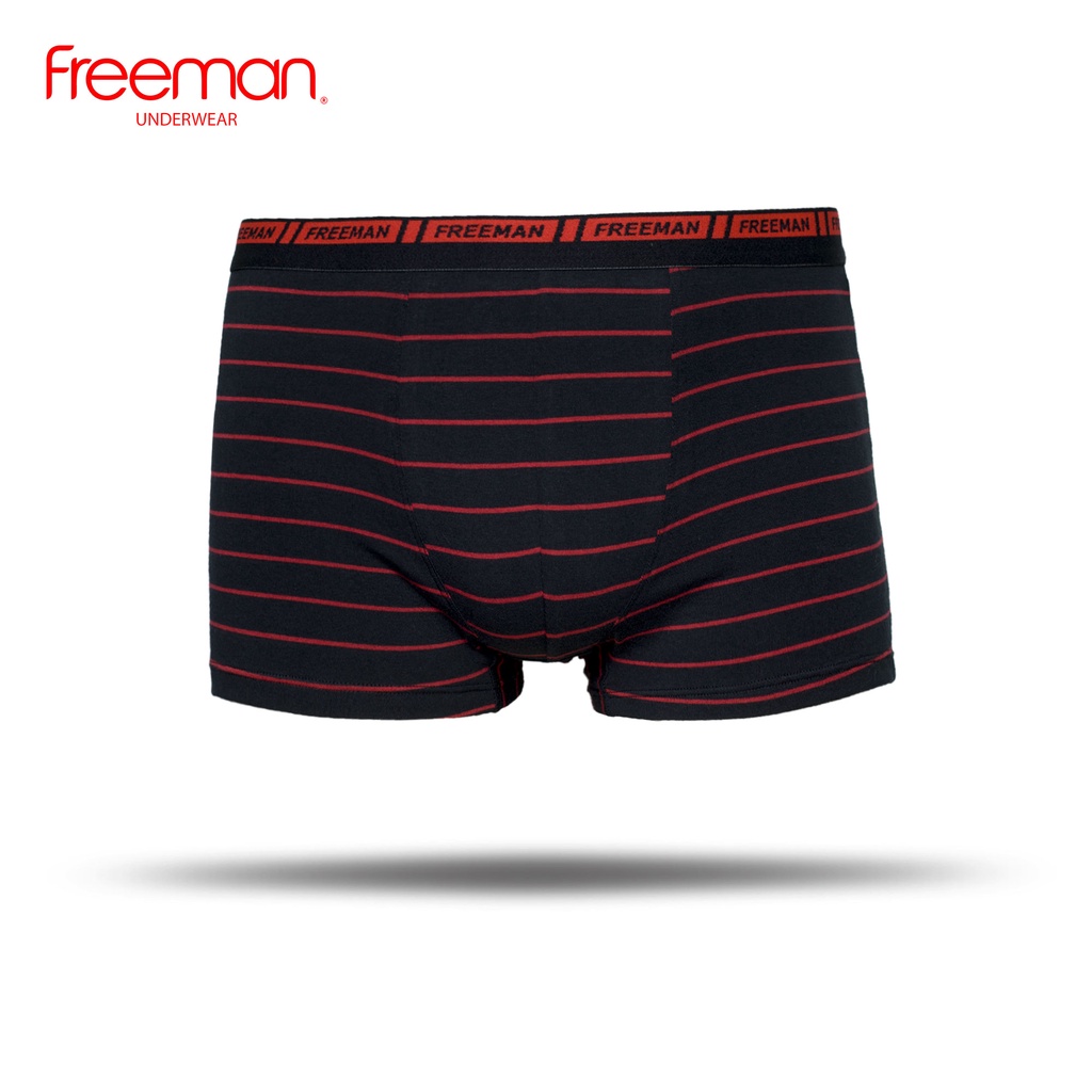 Quần lót boxer nam Freeman thiết kế sọc trẻ trung, chất liệu cotton thấm hút mồ hôi tốt BO507