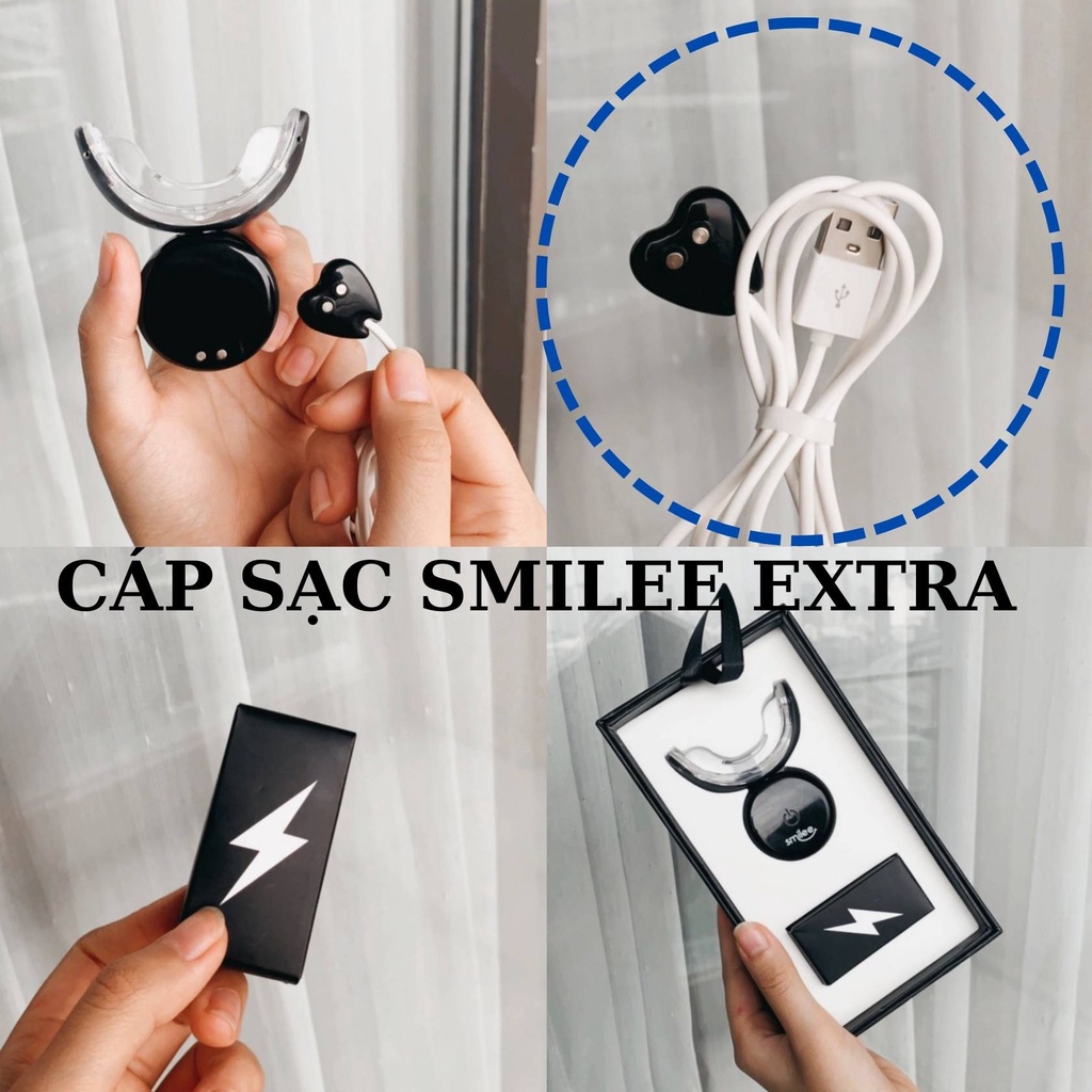 Dây Cáp Sạc Máy Tẩy Trắng Răng tại nhà Smilee Extra, Bộ Sạc cảm ứng từ Smilee Extra-Chính hãng, BH 1 năm