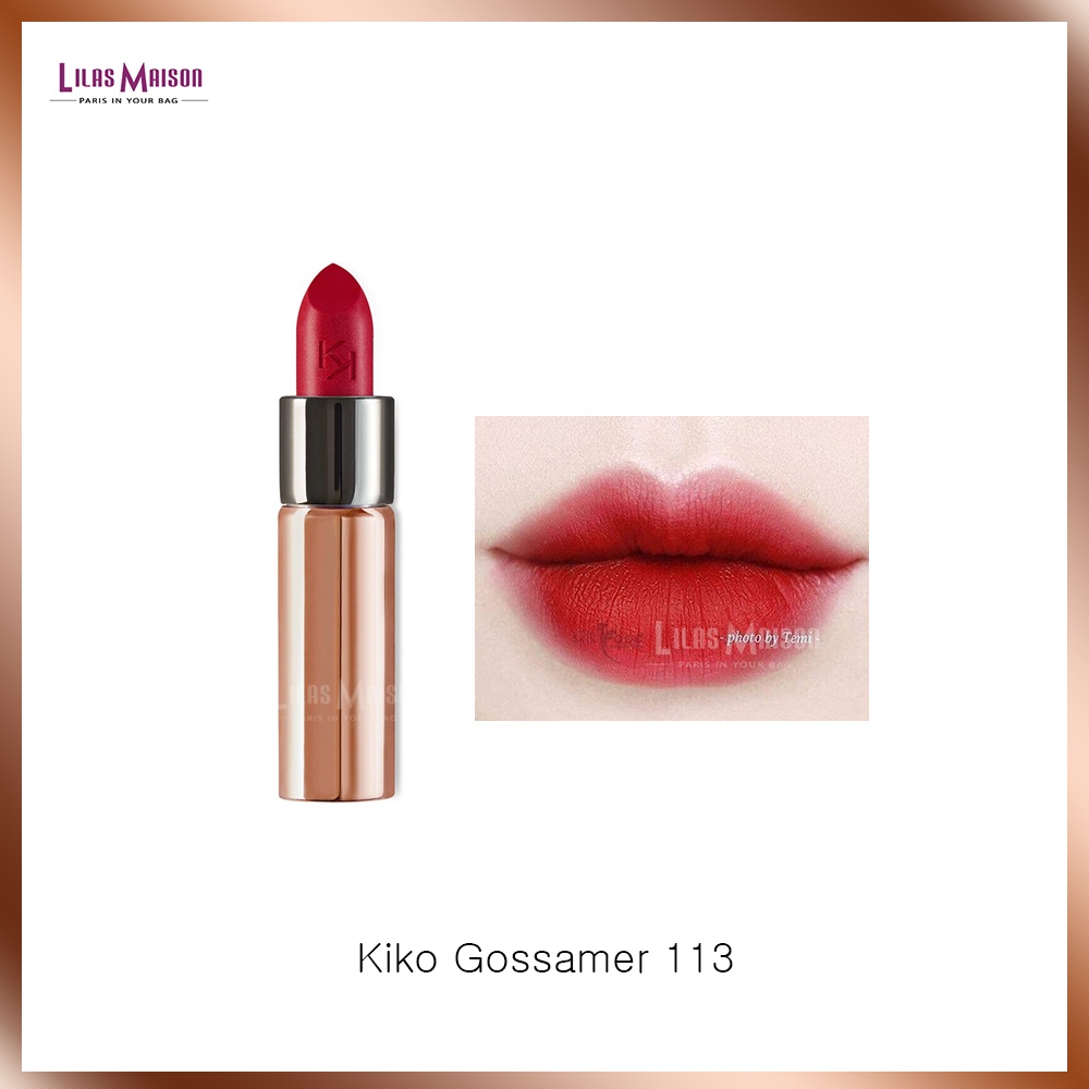 Son Kiko Milano Glossamer màu 118/113 hồng cam san hô