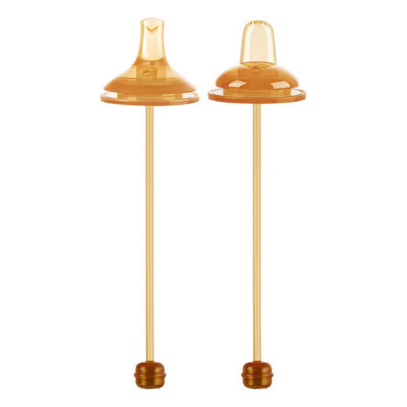 Combo sỉ 10 Ống hút thay thế cho bình sữa Moyuum mẫu ống thẳng và mỏ vịt nano (ống nâu)