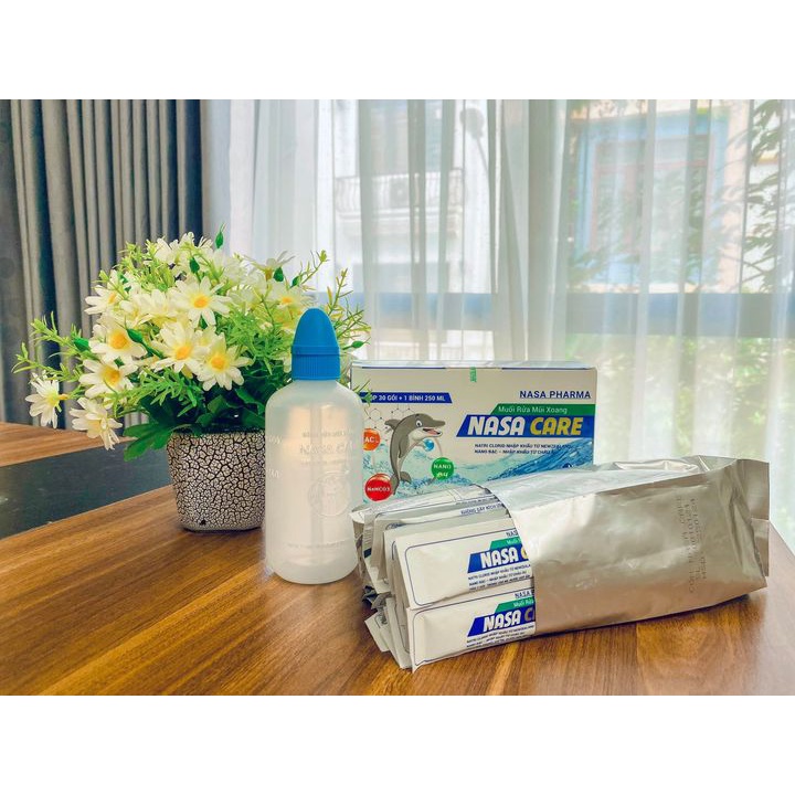 Muối rửa mũi xoang Nasa Care (30 gói) thành phần Nano Bạc nhập khẩu Châu Âu kháng viêm, kháng khuẩn, hạn chế tái nhiễm