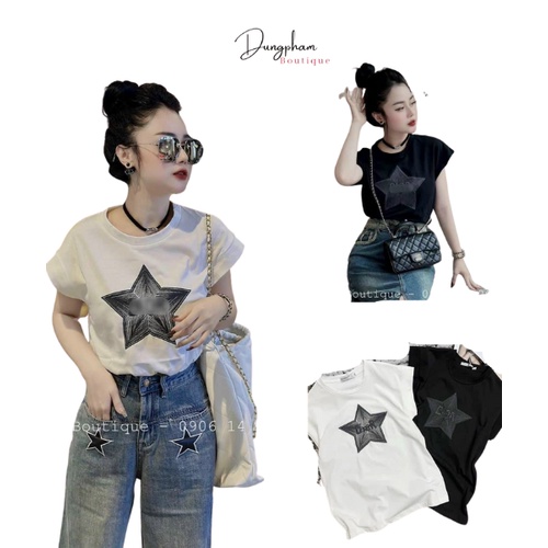 Áo phông sao thêu tay hến - Dungpham.Boutique