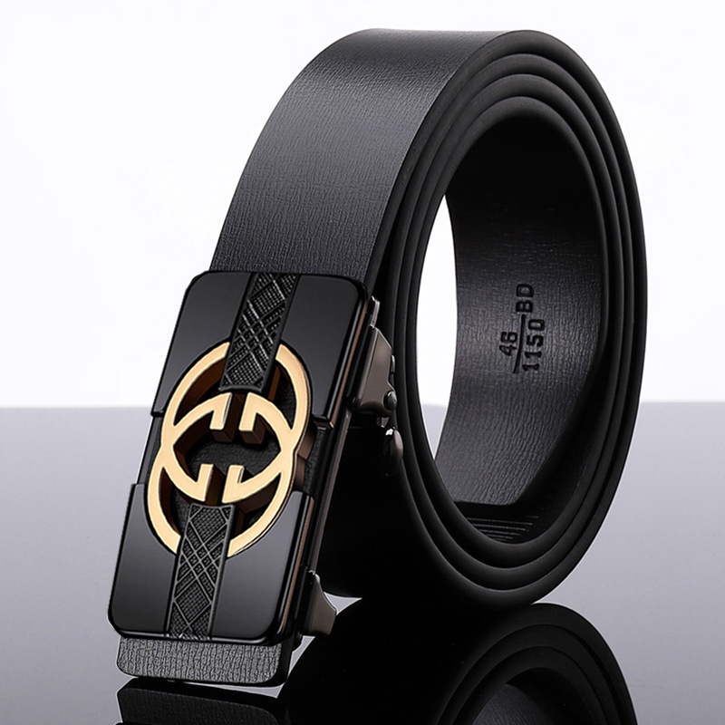Thắt Lưng Nam Cao Cấp VICENZO Da Thật Mềm Mại Khóa Tự Động, Xịn Dây Luồn Trong Tinh Tế