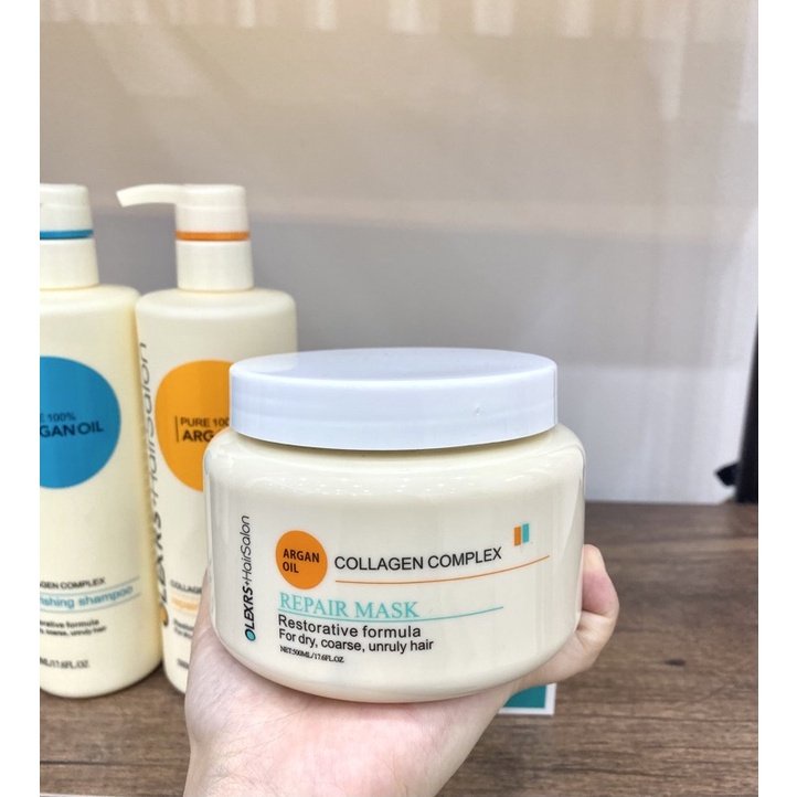 Kem ủ tóc phục hồi siêu mượt Olexrs Hair Salon Collagen Complex 500ml-DP2018
