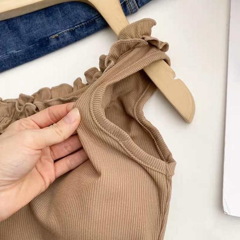 Áo Bra Nữ Cổ Viền Nhún Lệch Vai Dáng Lửng Có Đệm Ngực Softie 356