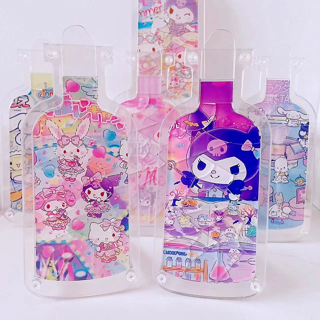 Sanrio Đồ Chơi Bình Sữa Kuromi Diy Để Bàn Quà Tặng pets in bottle Thegioipuzzle bằng Acrylic trong suốt, đồ chơi lắp ráp