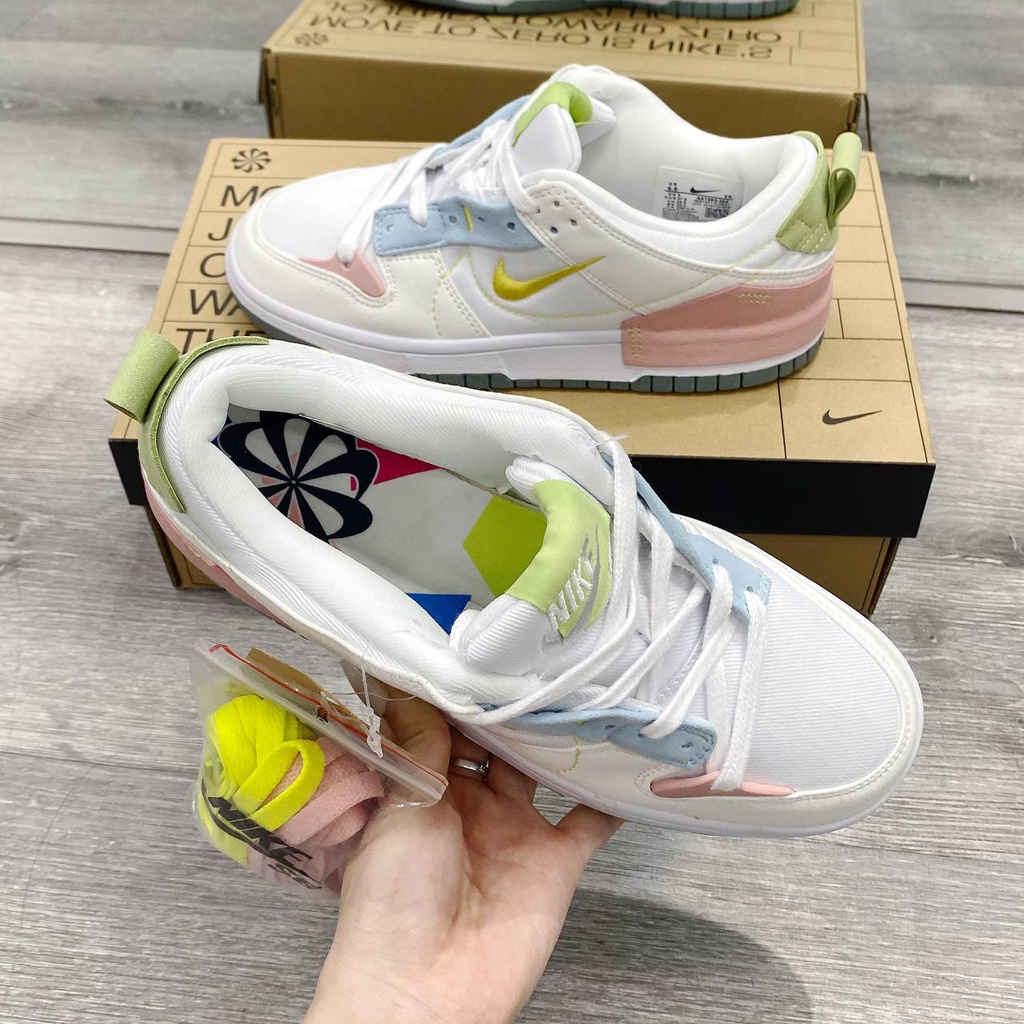 Full box+quà tặng🎁Giày sneaker _𝗻𝗶𝗸𝗲_sb dunk disrupt 2 “easter” cầu vòng 7 màu thể thao nữ