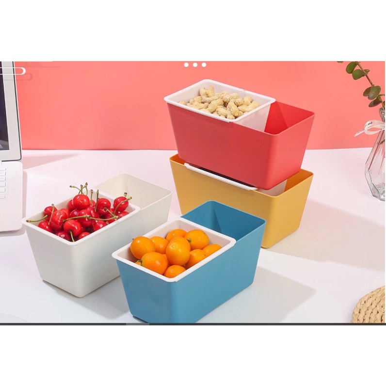 Hộp đựng đồ ăn vặt 2 tầng thông minh Hộp đựng đồ ăn vặt 2 tầng thông minh