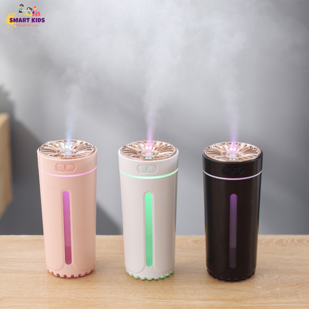 Máy Khuếch Tán Tinh Dầu Ô Tô Đẹp Sang Trọng, Đèn LED 7 Màu 2 Chế Độ + Tặng Kèm Tinh Dầu Thiên Nhiên Smartkids