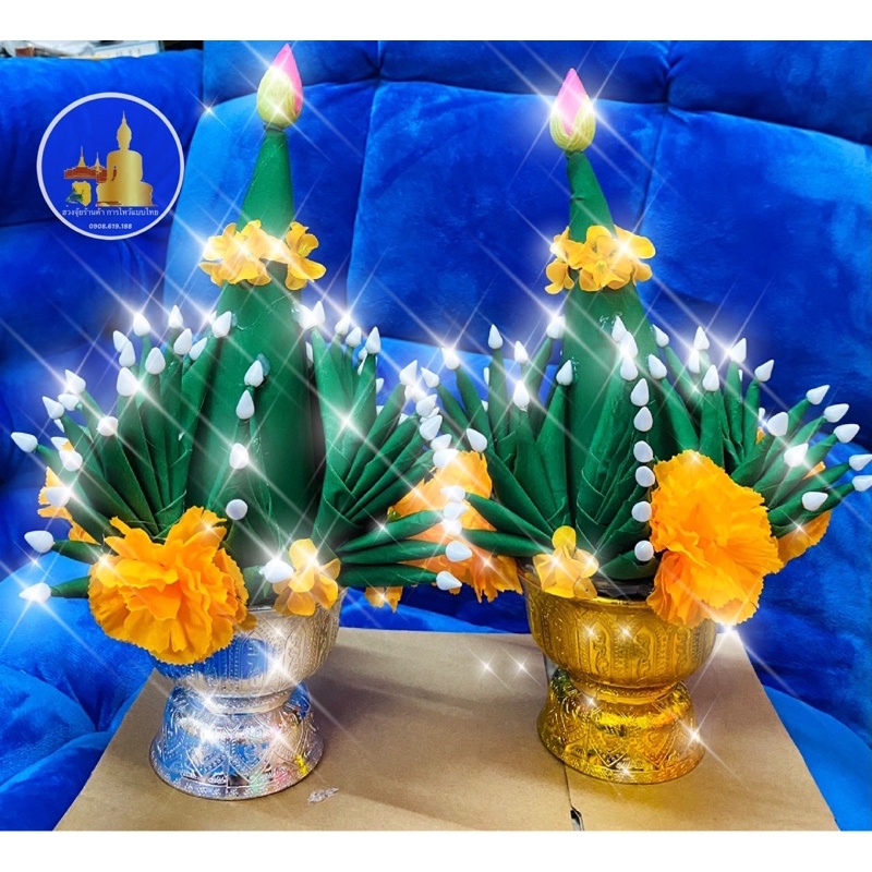 ĐỒ THỜ THÁI LAN - CẶP THÁP HOA CHƯNG BÀN THỜ THÁI LAN - PHẬT GIÁO NAM TÔNG
