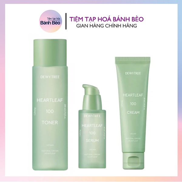 Bộ sản phẩm nuôi dưỡng làm dịu làn da DEWYTREE Heartleaf 100 Toner/Cream /Serum