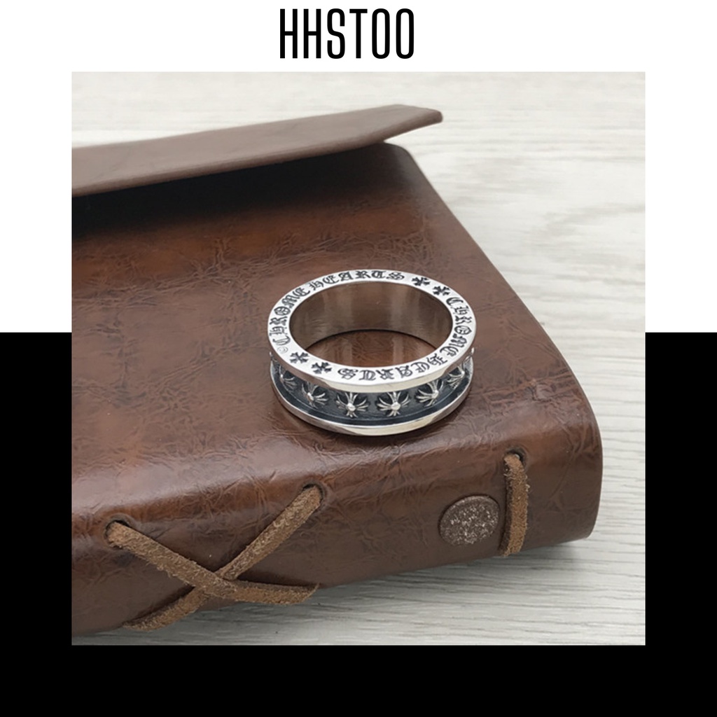 Nhẫn Chrome heart, Nhẫn bạc, Nhẫn bạc nam nữ, Nhẫn bạc đôi, phụ kiện thời trang cao cấp HHST00 ,Mã N002