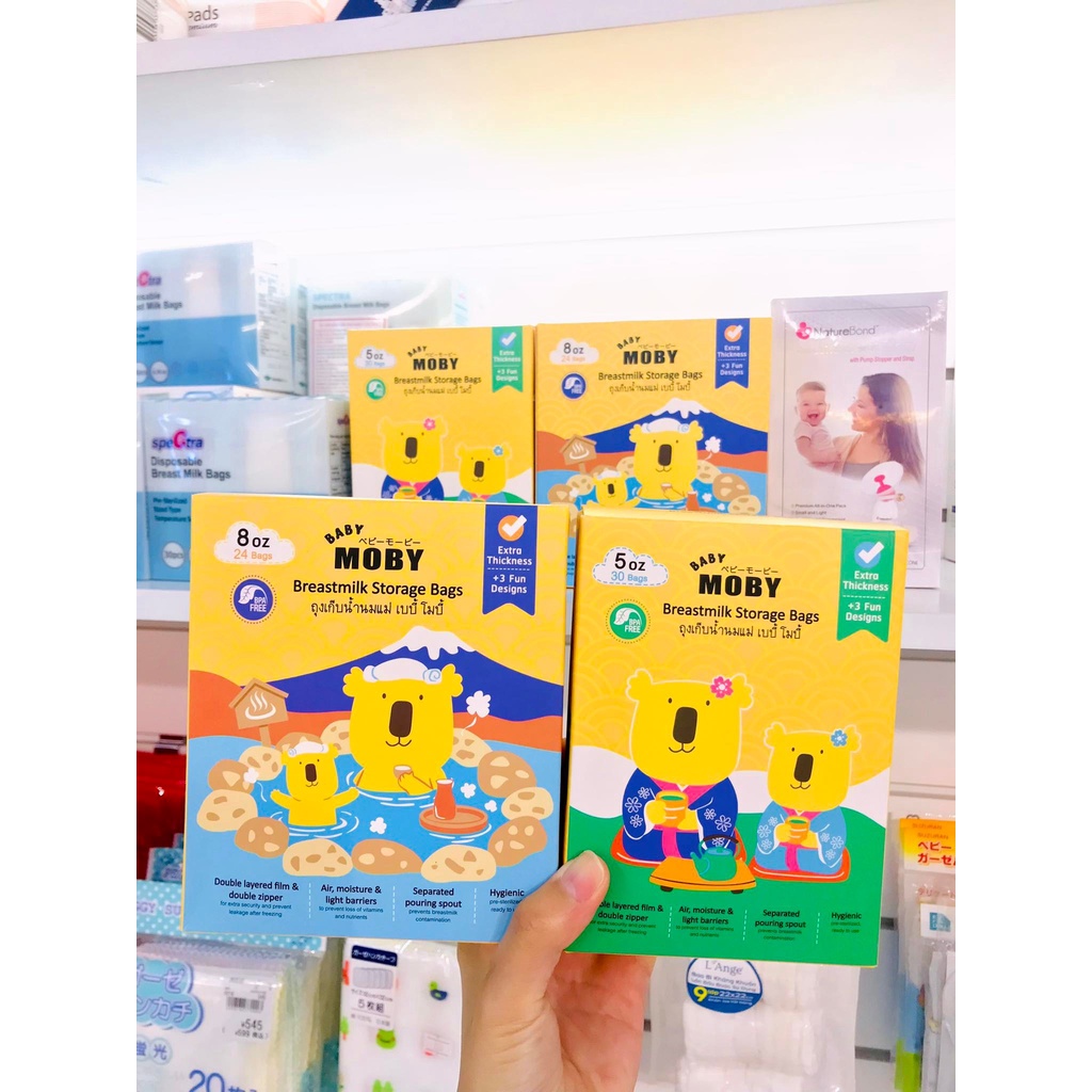 Túi trữ sữa moby 150ml và 240ml Thái Lan