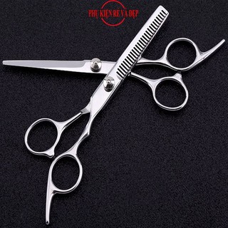 Bộ 2 Kéo Cắt Và Tỉa Tóc Cao Cấp (Trắng)
