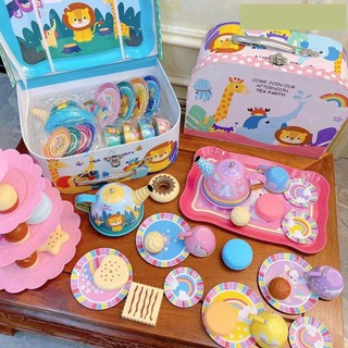 Bộ đồ chơi ấm trà chiều, tiệc bánh cho bé bằng nhôm cao cấp toystore FUDAER