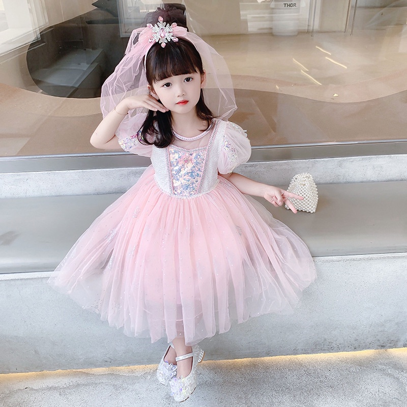 Váy công chúa Elsa kèm tà dài cho bé gái 3-11 tuổi - Mẫu mới nhất 2022