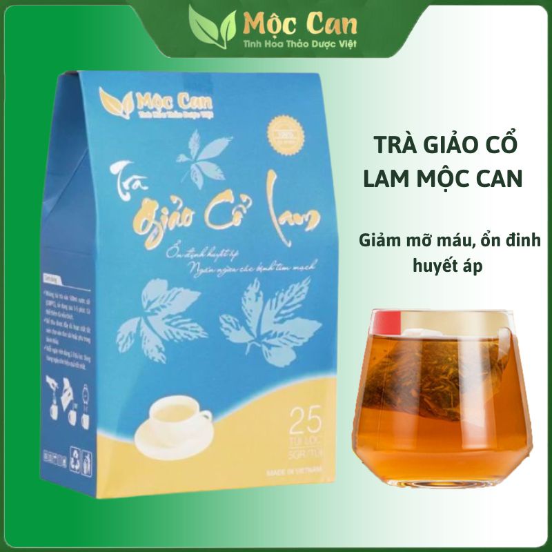 Trà giảo cổ làm Mộc Can trà hạ huyết áp giảm mỡ máu hỗ trợ điều trị cao huyết áp 25 túi lọc